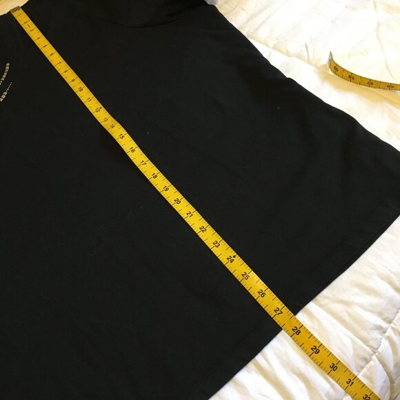 Vintage Black Silver Studded Rhinestone Collar Cotton Blend Tee - Picture 11 of 12